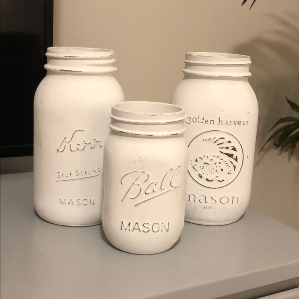 Chalk Painted Mason Jars